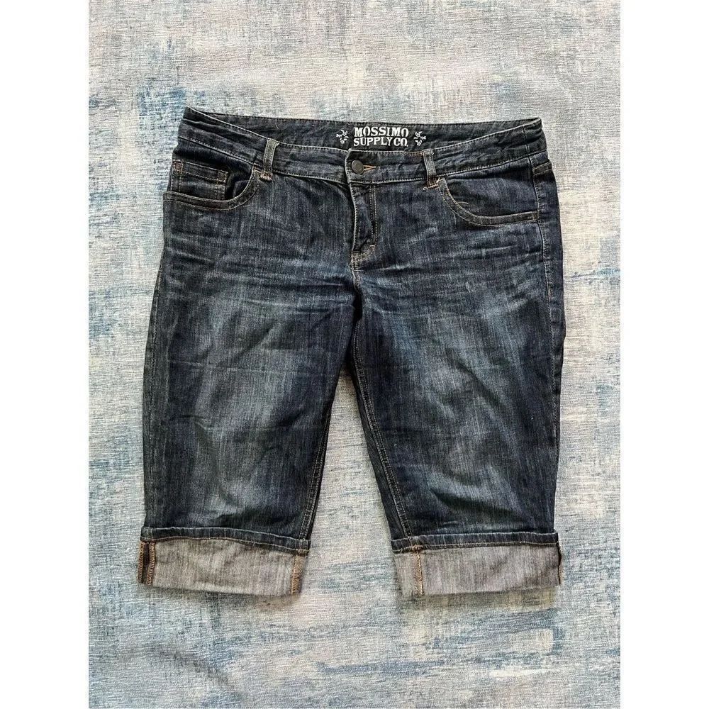 Mossimo Supply Co Cuffed Faded Mid Length Denim Shorts Size13